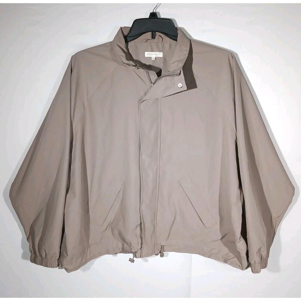 Ultra Flirt Lightweight Jacket Women's 2X Drawstring Zipper Snap Closure EUC